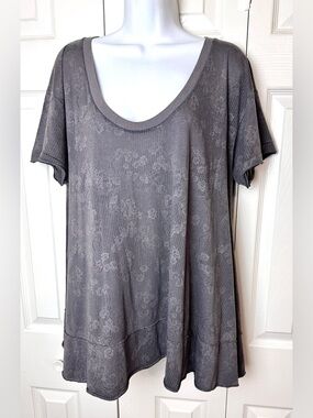 WE THE FREE People Oversized Tee Lace Floral Pattern Top Shirt Blouse T-Shirt